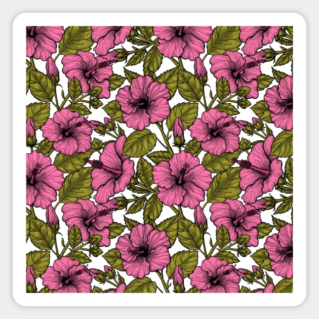 Pink hibiscus flowers Sticker by katerinamk